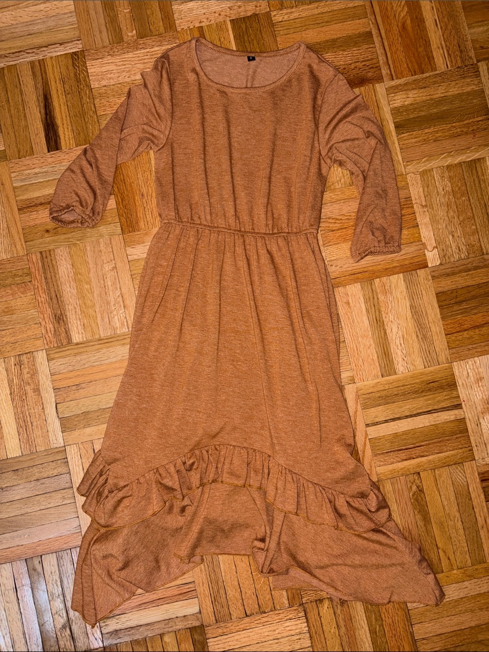 EUC Ruffle Hem Midi Dress - Pockets - Quarter Sleeve Girls Size Small